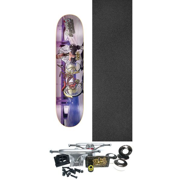 DGK Skateboards Straight Clownin Holographic Skateboard Deck - 8.38" x 32.2" - Complete Skateboard Bundle